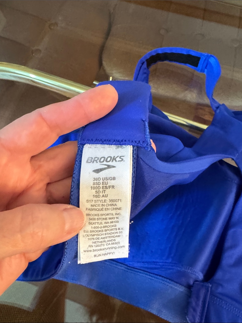 Brooks Royal Blue Racerback Sports Bra - Picture 2 of 3